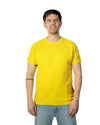Yellow Knitted Microwaffled Roundneck T-shirt