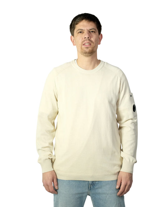 Frozen Dew cotton crepe Crewneck lens sweater