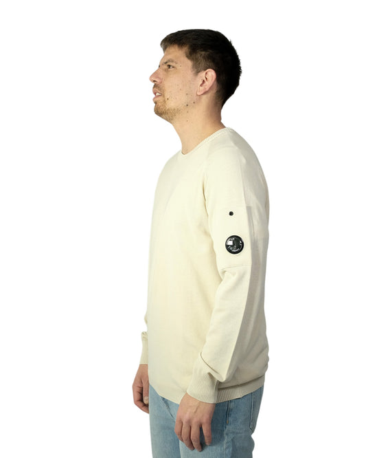 Frozen Dew cotton crepe Crewneck lens sweater