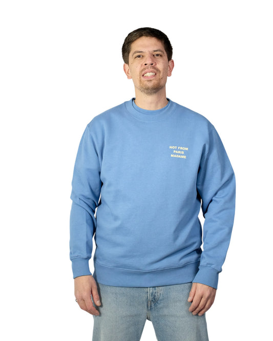 Drôle de Monsieur Le Sweatshirt Slogan Atlantic Blue