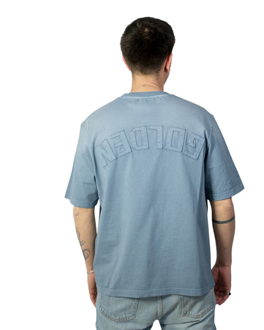 Relaced fit T-shirt cotton jersey logo patch Winward Blue