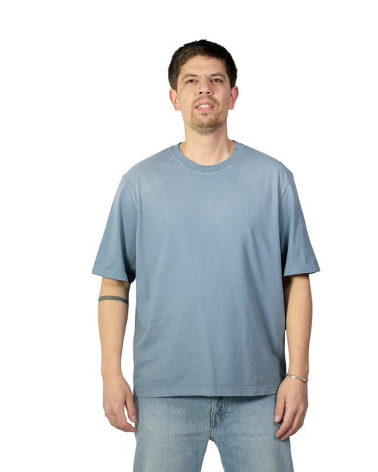 Relaced fit T-shirt cotton jersey logo patch Winward Blue