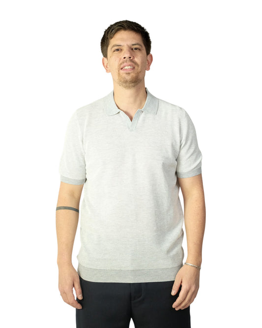 Melange Grey Jacquard Skipper Po