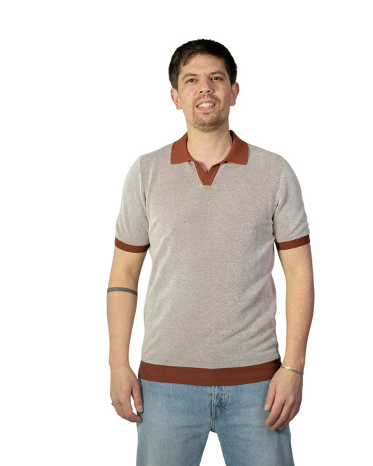 Marsala Jacquard Skipper Polo
