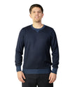 Marine Blue Wool Silk Blend Pullover