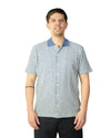 Blue White Stripe Button Through Knitted Polo