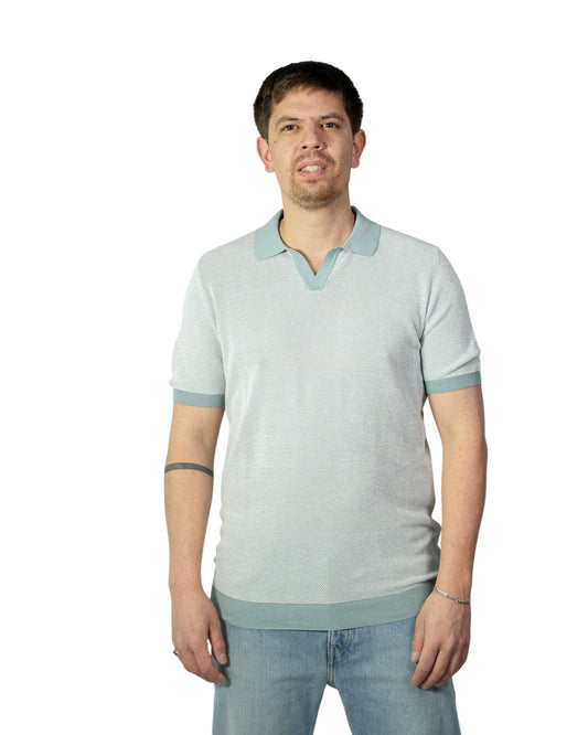 Sage Jacquard Skipper Polo