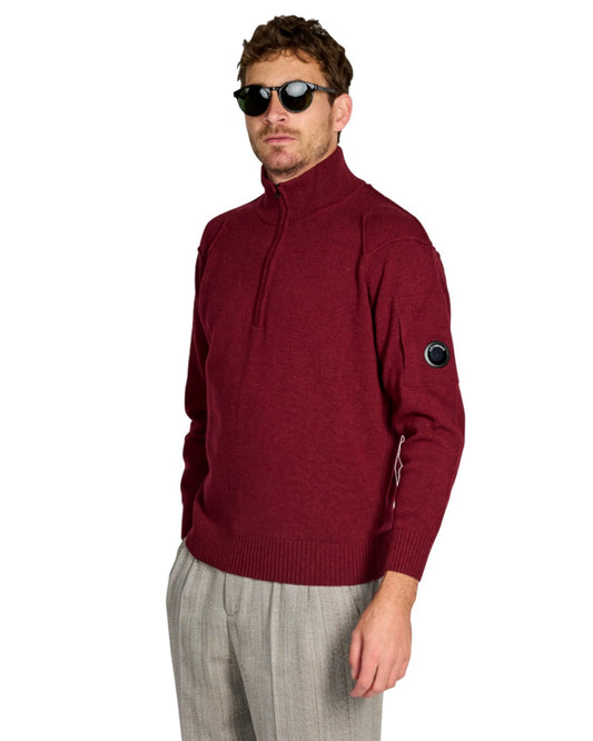 C.P. Company Lambswool Half Zip Sweater Andorra