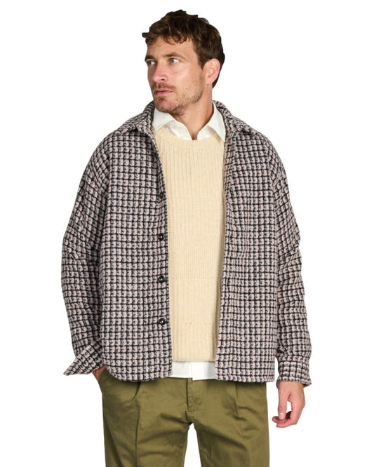 Law of the Sea Sounder Bouclé Ruitovershirt Elderberry