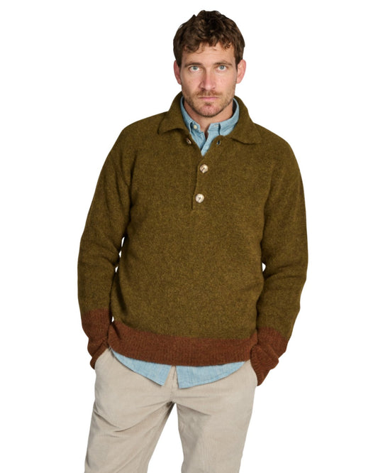 Cesar Casier Alfi Baby Alpaca Polo Green Rusty