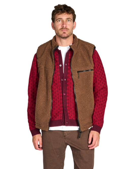 Gramicci Reversible Sherpa Bodywarmer Dark Brown