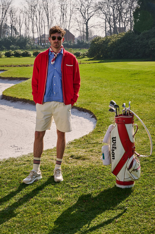 Ecru Loquat Cotton Ripstop Drawcord Shorts