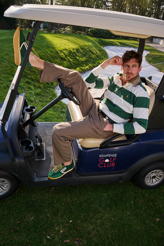 Sand Bart Wool Blend Tapered Fit Trousers