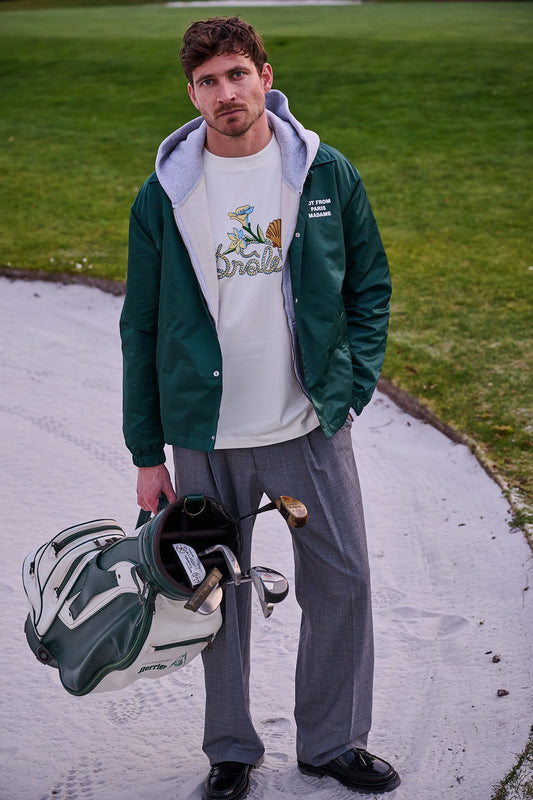 Drôle de Monsieur Dark Green Slogan Jacket