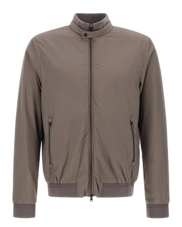 Ecoage High Collar Bomber Jacket Dove Grey