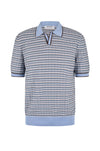 Ice Blue Striped Knitted Cotton Skipper