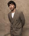 Falcon Beige Lui Dynamic Double Breasted Jacket