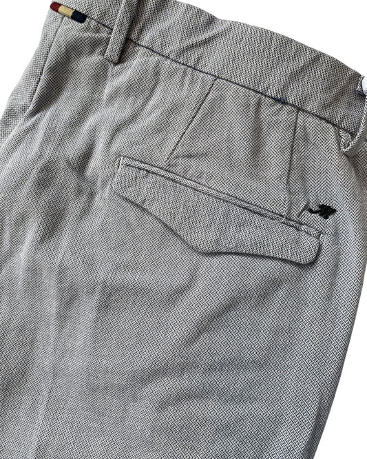 White Blue Visgraat Torino Flex Regular Fit