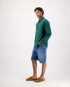 Botanical Green Konga Crinkle Cotton Shirt