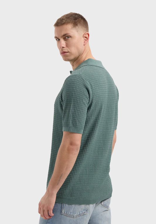 Law of the Sea Yohei Knitted Polo Linen North Atlantic