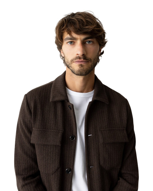 MMGAustin Knit Overshirt Black Coffee