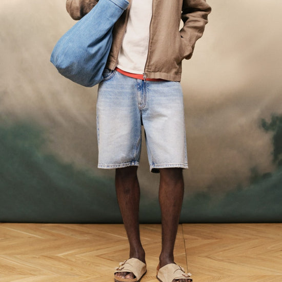 Denim short van NN07 loose fit met achtergrond
