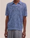 Stone Blue Ryan Flower Lightweight Cotton Polo