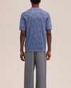 Stone Blue Ryan Flower Lightweight Cotton Polo