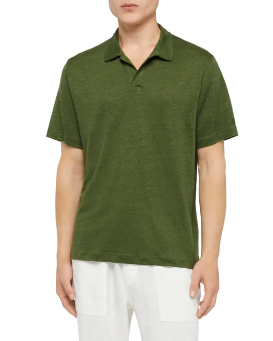 MC2 Saint Barth Fraser Linen Polo Military Green