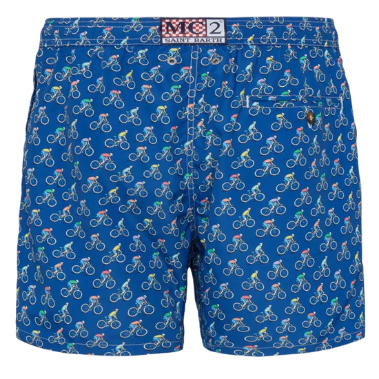Achterkan van MC2 Saint Barth Lighting Bikers zwemshort voor heren met fietsersprint op navy ondergrond bij Checkpoint Mol