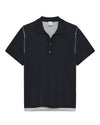 Black Comb Jonas Two Layer Knit Polo