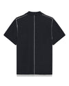Black Comb Jonas Two Layer Knit Polo