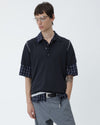 Black Comb Jonas Two Layer Knit Polo