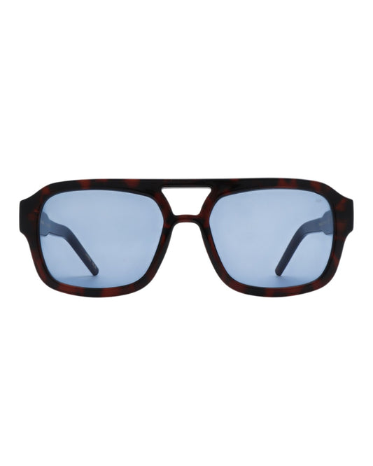 Kaya Sunglasses Demi Tortoise Blue Lens