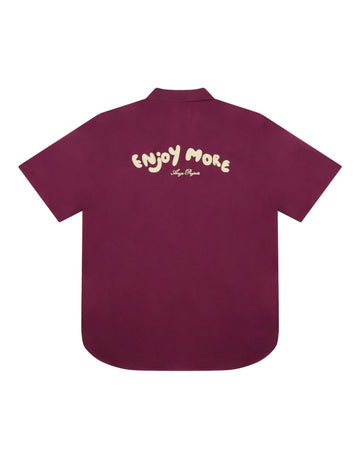 Enjoy More Bowling Shirt Tencel Bordeaux Red