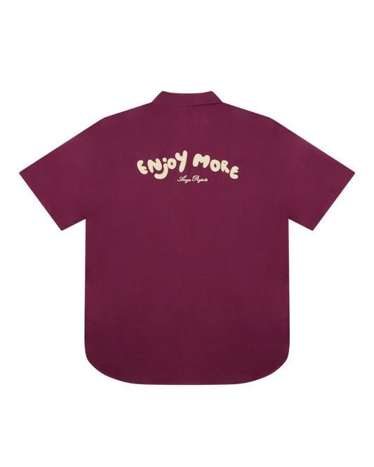 Enjoy More Bowling Shirt Tencel Bordeaux Red