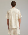 Striped bowling Shirt Linen Ecru