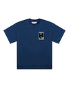 Night beach patch T-shirt Navy blue