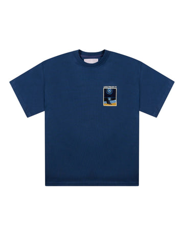 Night beach patch T-shirt Navy blue