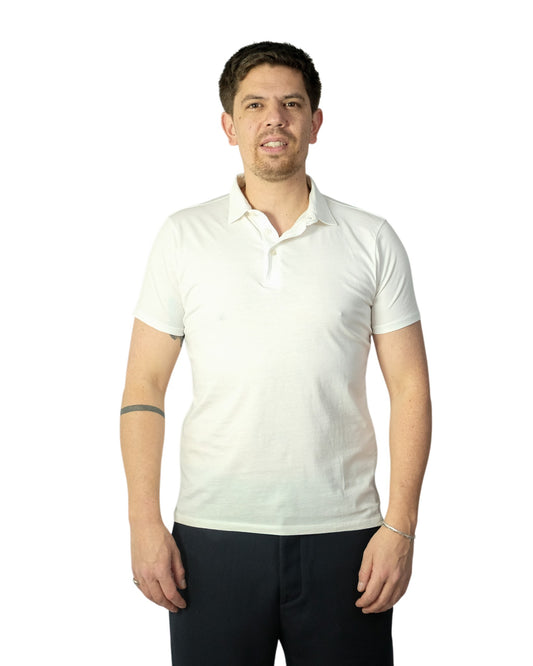 White Diego Jersey Pima Cotton Polo