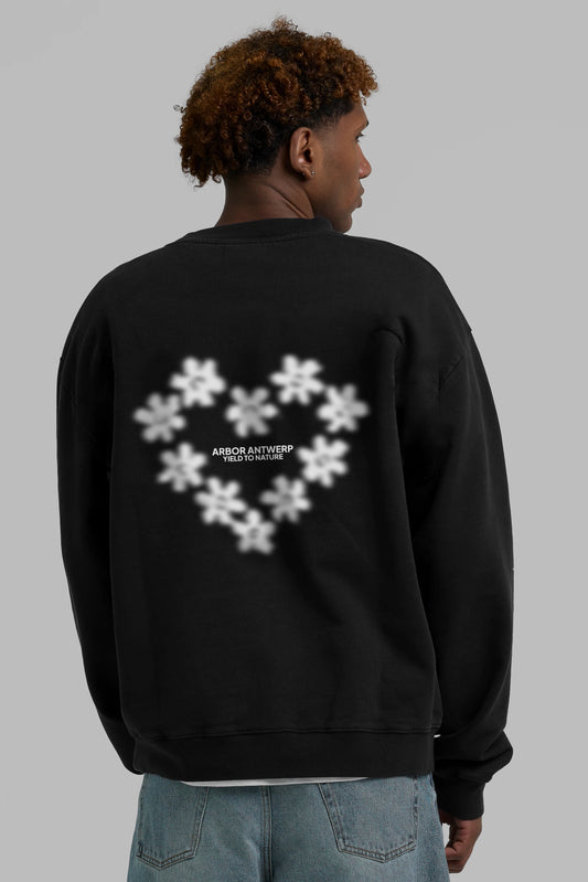 Faded Flower Crewneck Black
