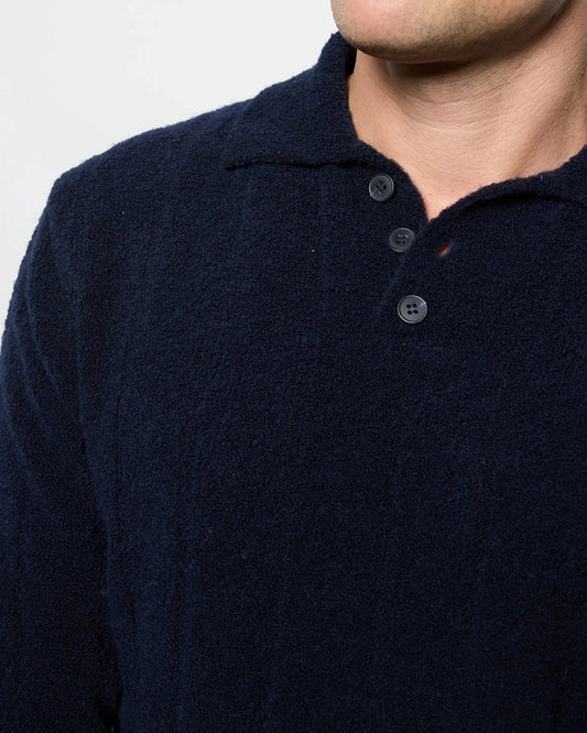 Navy Brushed Wool