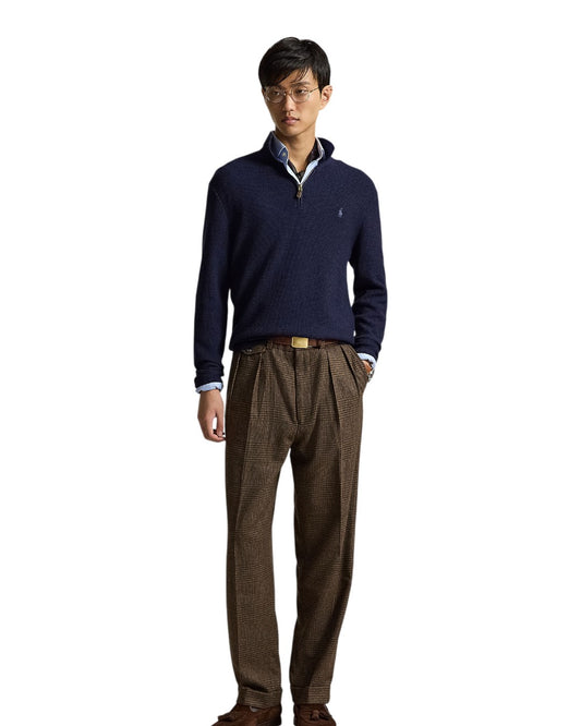 Merino Wool Half Zip Pullover Hunter Navy