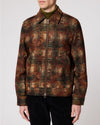 Paul Smith Rust Textured Check Zip Overshirt vooraanzicht