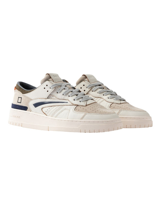 D.A.T.E. Torneo Colored White Green leren herensneaker zijaanzicht