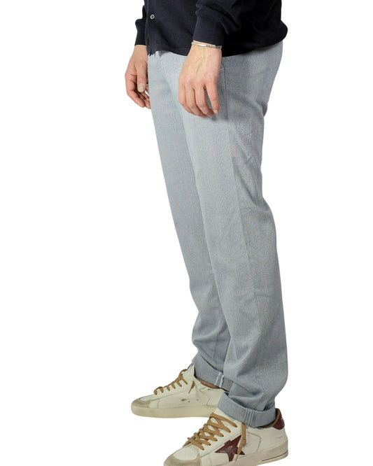 White Blue Visgraat Torino Flex Regular Fit