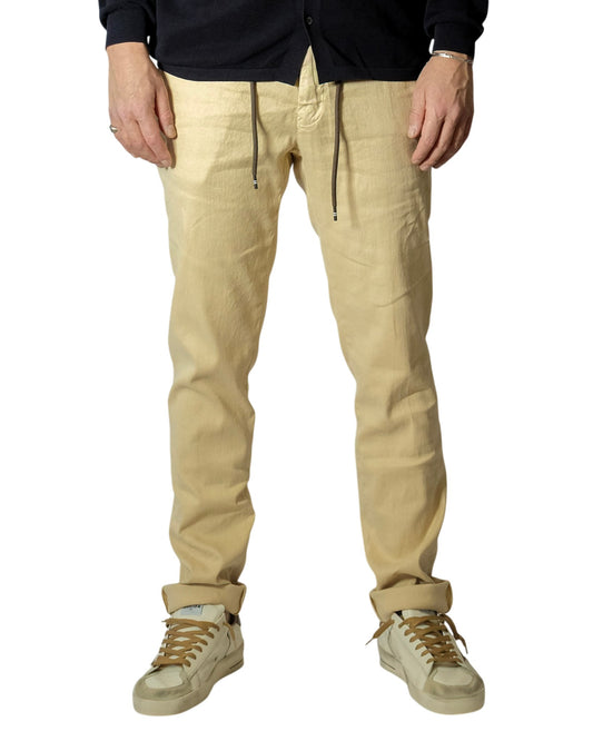 Beige Chiaro Linnen Milano Jogger Pants