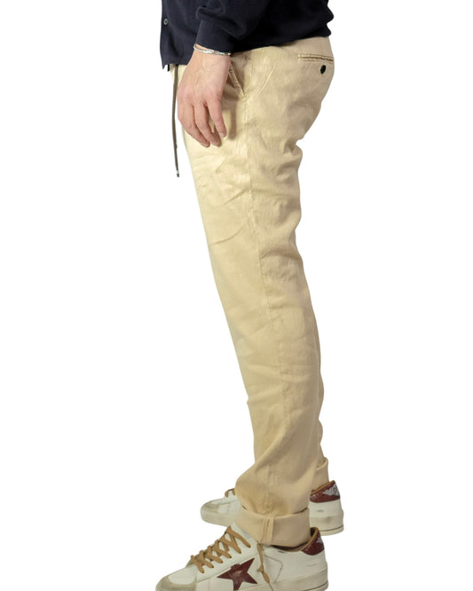 Beige Chiaro Linnen Milano Jogger Pants