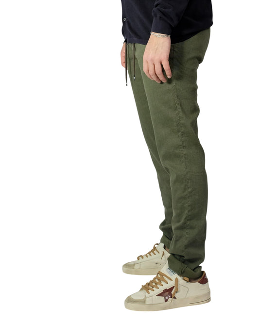 Verde Scuro Linnen Milano Jogger Pants