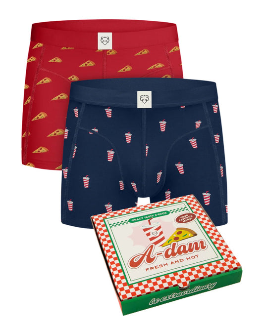 A-dam Pizza Delivery Boxer Brief 2-Pack Blue – productfoto 1
